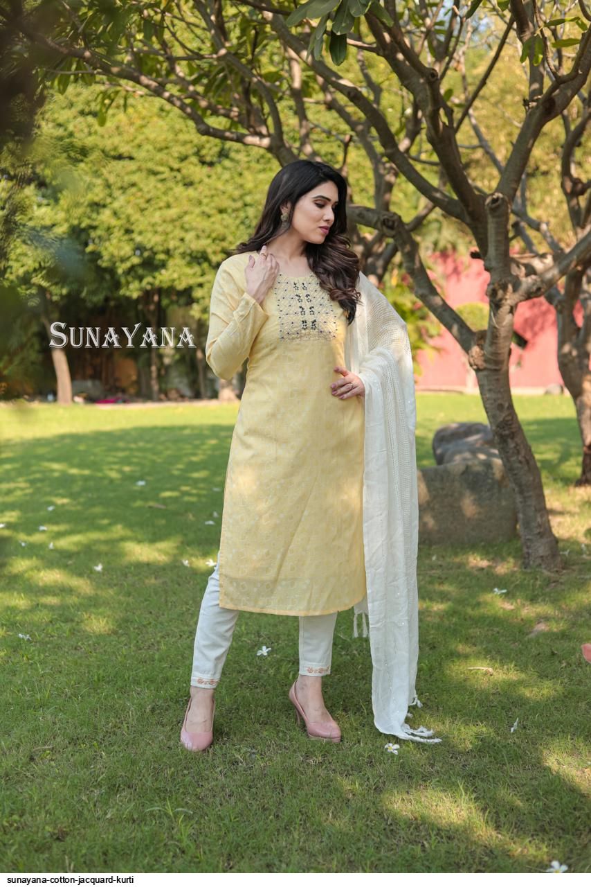 SUNAYANA COTTON JACQUARD KURTI