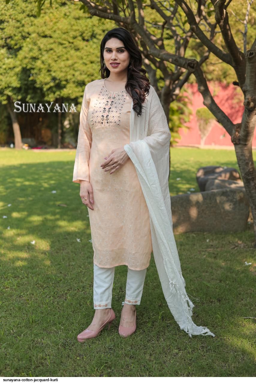 SUNAYANA COTTON JACQUARD KURTI