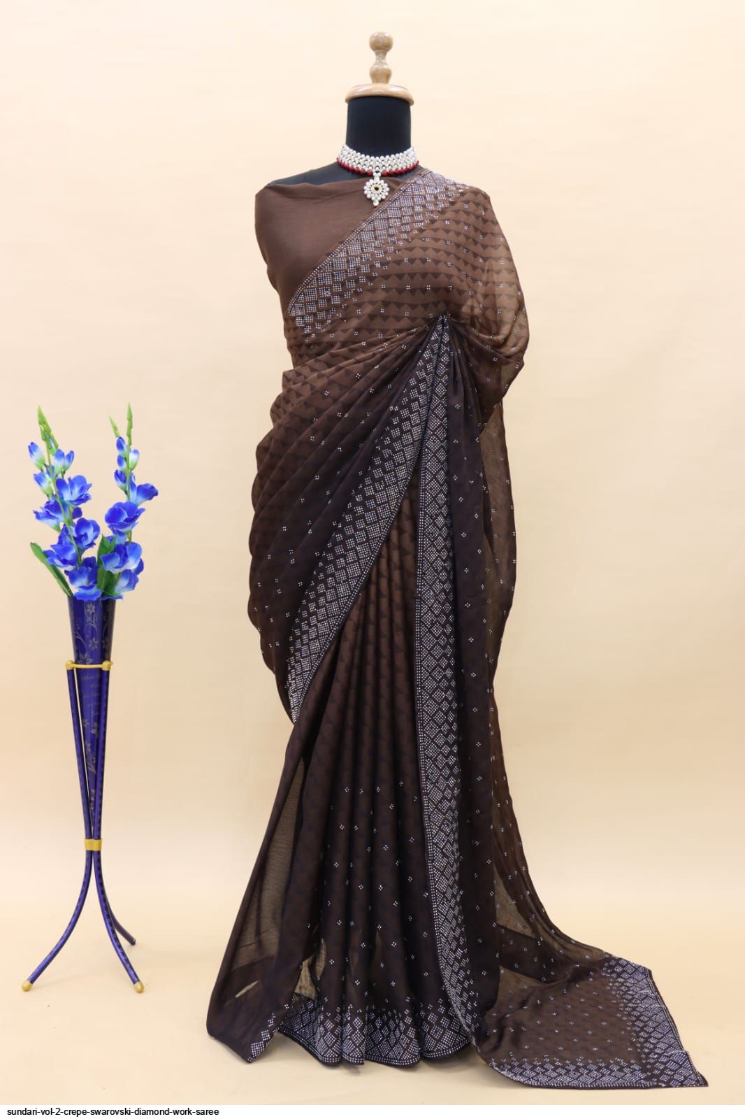 Buy stone work sarees wholesale rate online by manufacturer