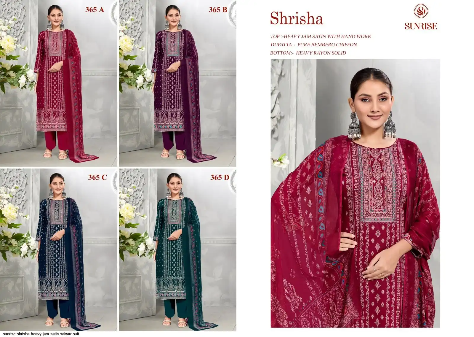 SUNRISE SHRISHA HEAVY JAM SATIN SALWAR SUIT