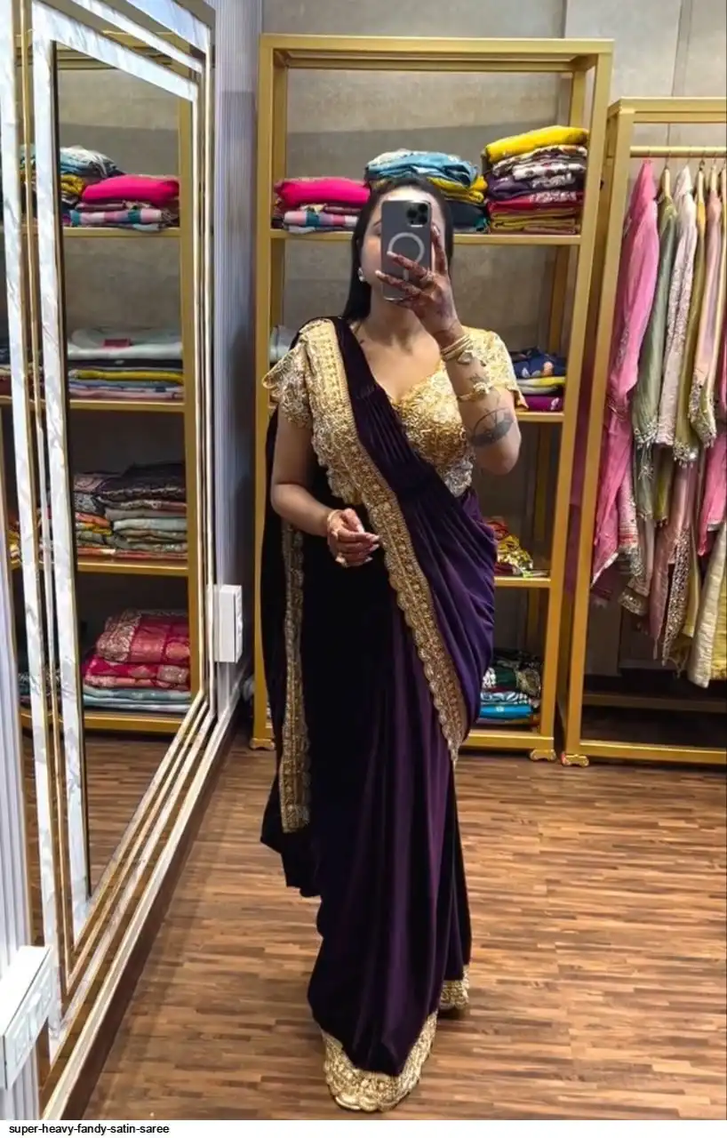 SUPER HEAVY FANDY SATIN SAREE B