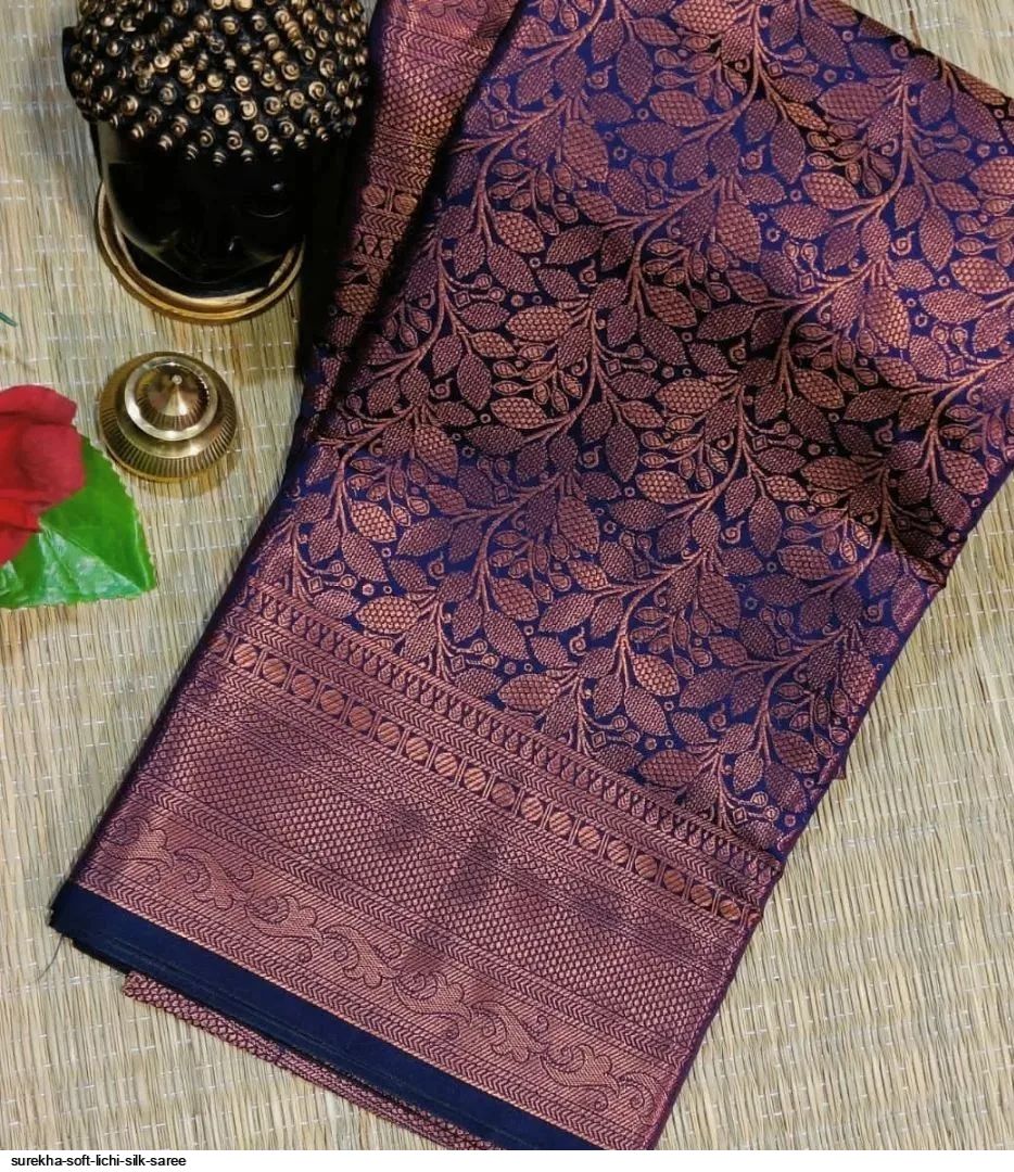 SUREKHA SOFT LICHI SILK SAREE A