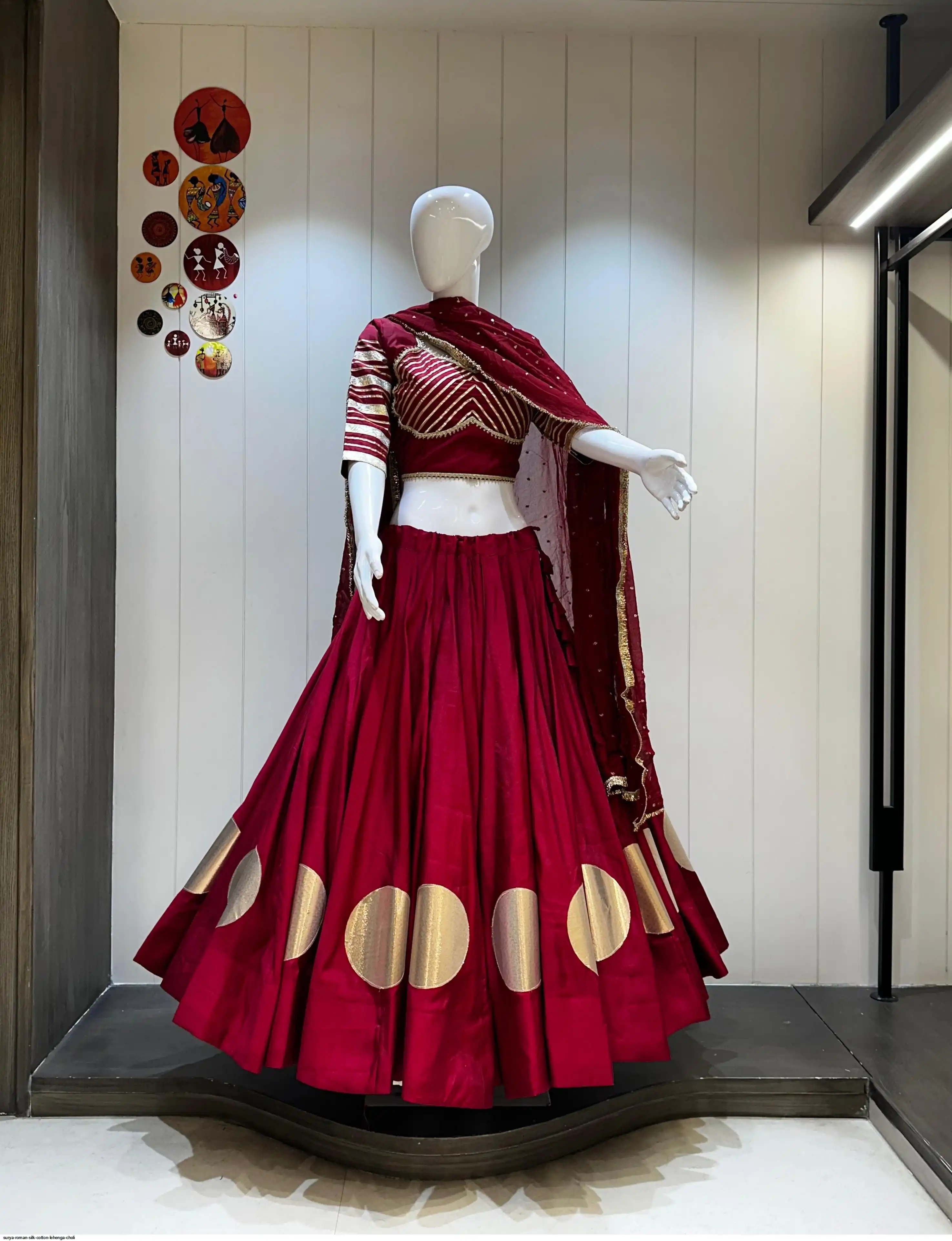 SURYA ROMAN SILK COTTON LEHENGA CHOLI 7