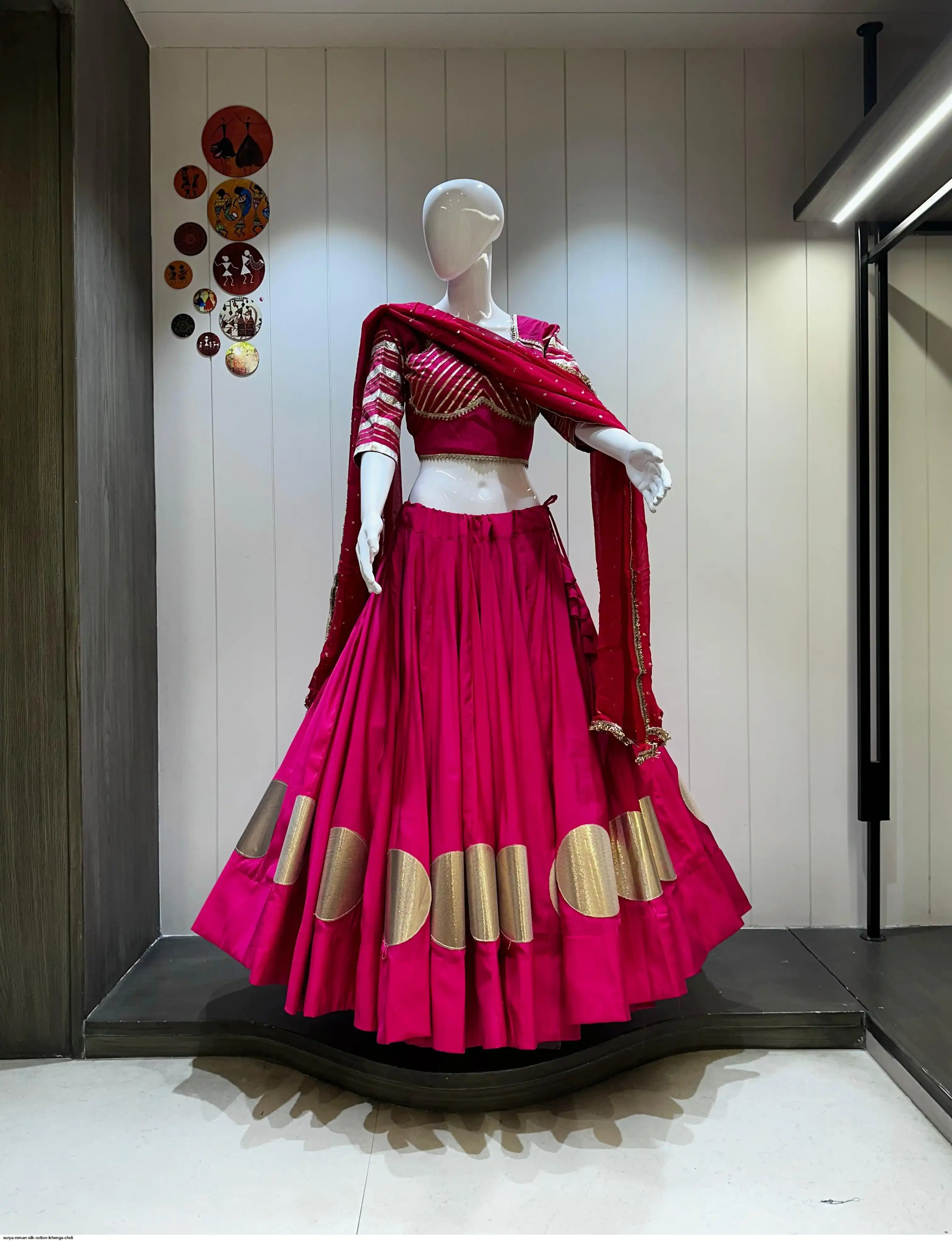 SURYA ROMAN SILK COTTON LEHENGA CHOLI 12