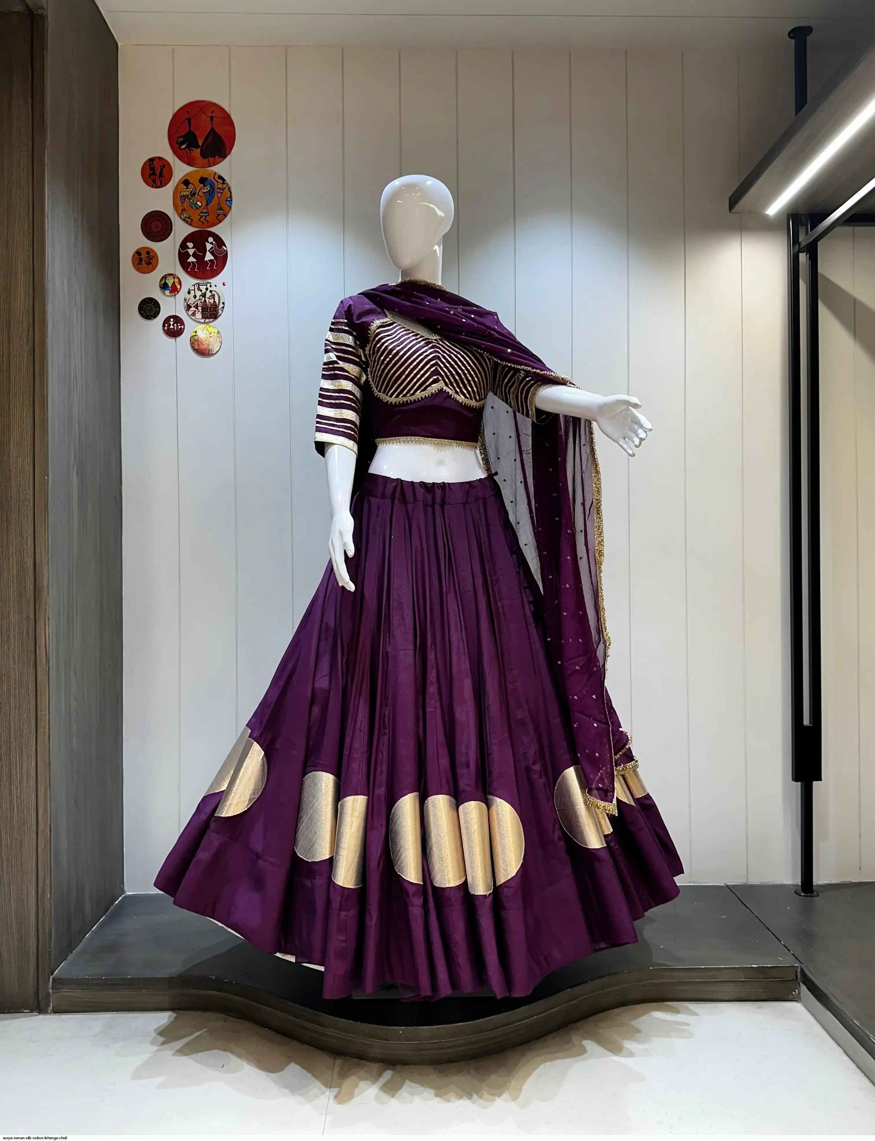 SURYA ROMAN SILK COTTON LEHENGA CHOLI 8