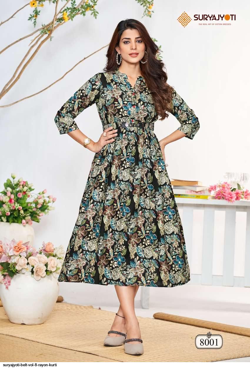 SURYAJYOTI BELT VOL 8 RAYON KURTI