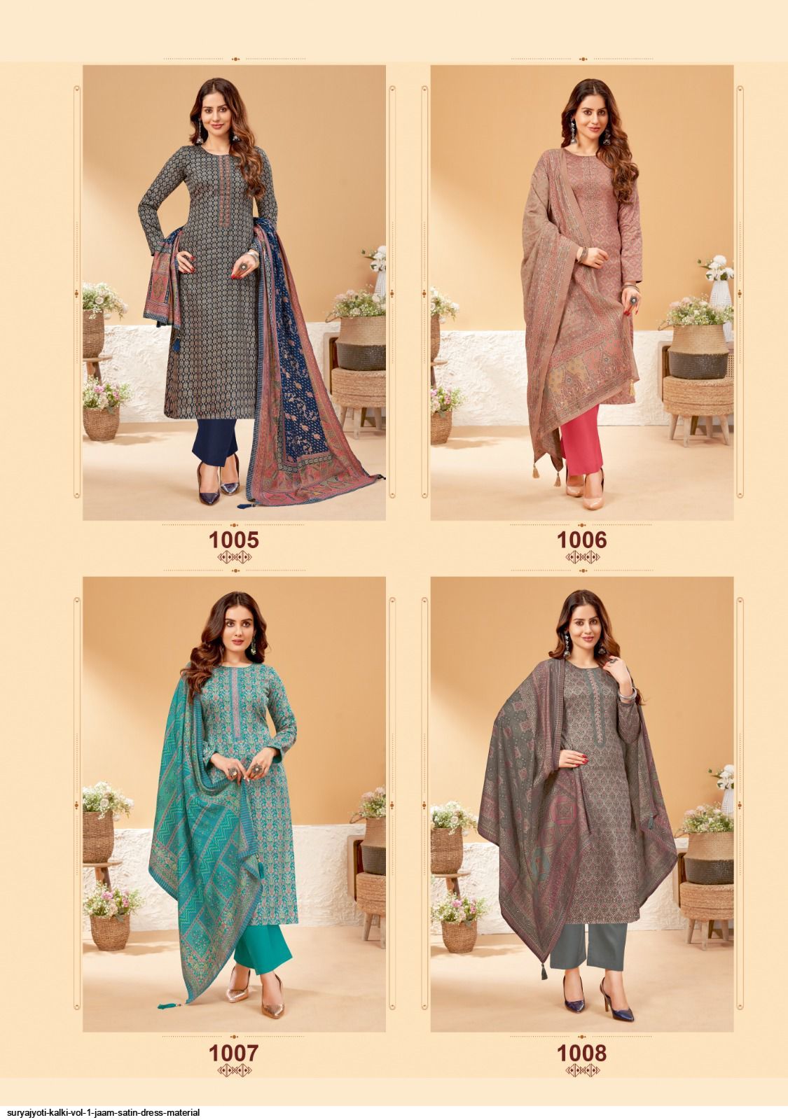 SURYAJYOTI KALKI VOL 1 JAAM SATIN DRESS MATERIAL