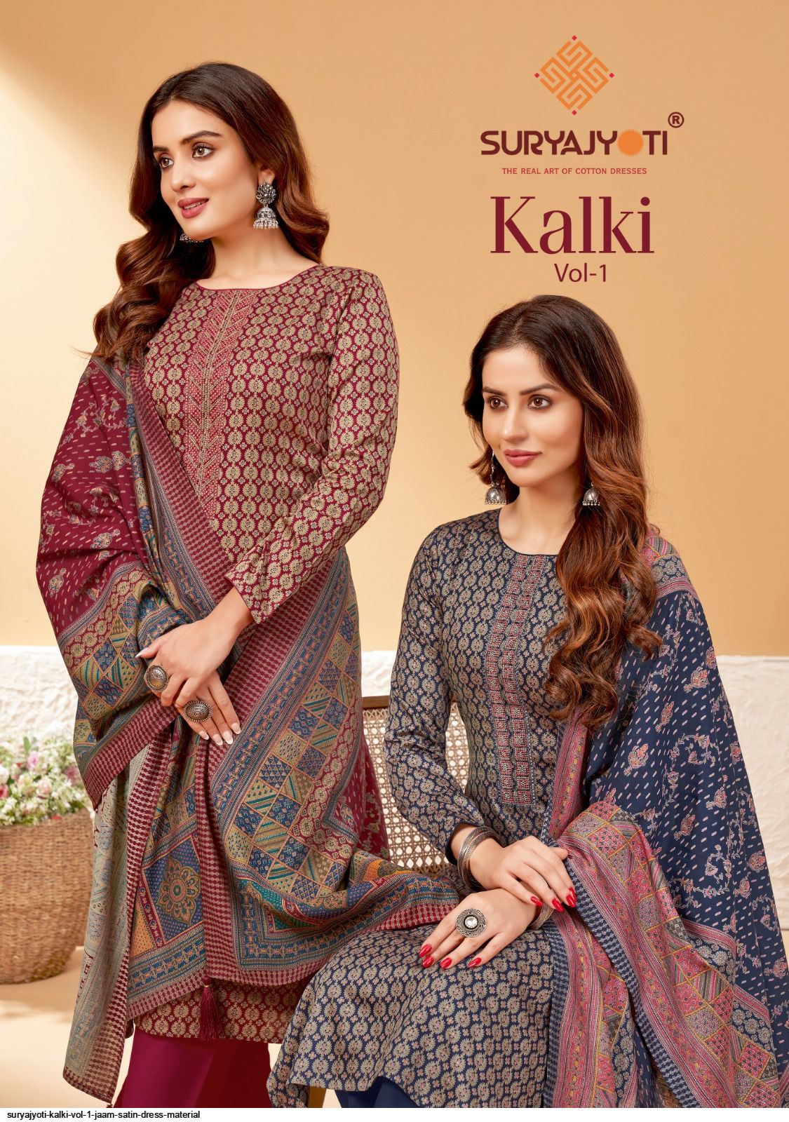 SURYAJYOTI KALKI VOL 1 JAAM SATIN DRESS MATERIAL