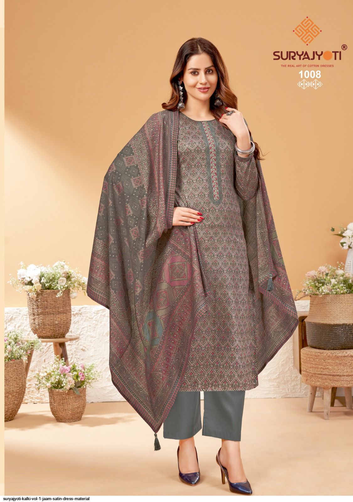 SURYAJYOTI KALKI VOL 1 JAAM SATIN DRESS MATERIAL