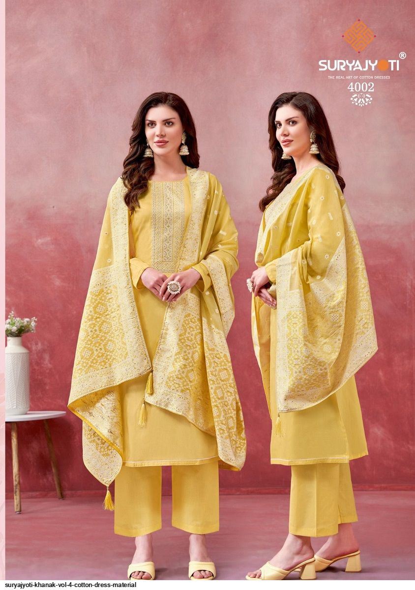Ganeshji Khanak Vol-1 Indo Cotton Designer Dress Material: Textilecatalog