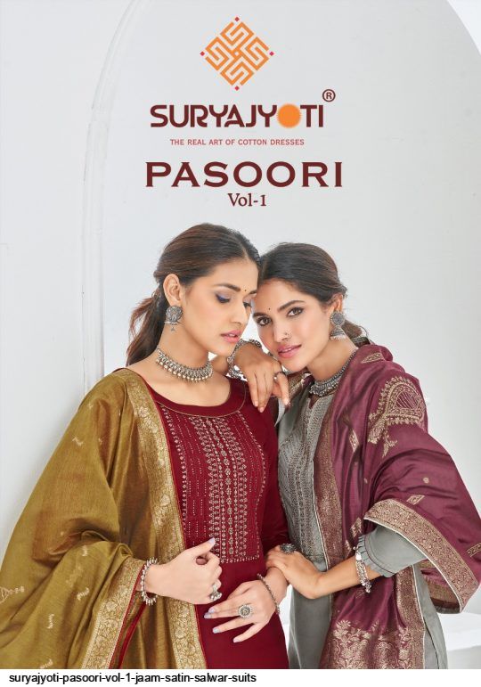 SURYAJYOTI PASOORI VOL 1 JAAM SATIN SALWAR SUITS