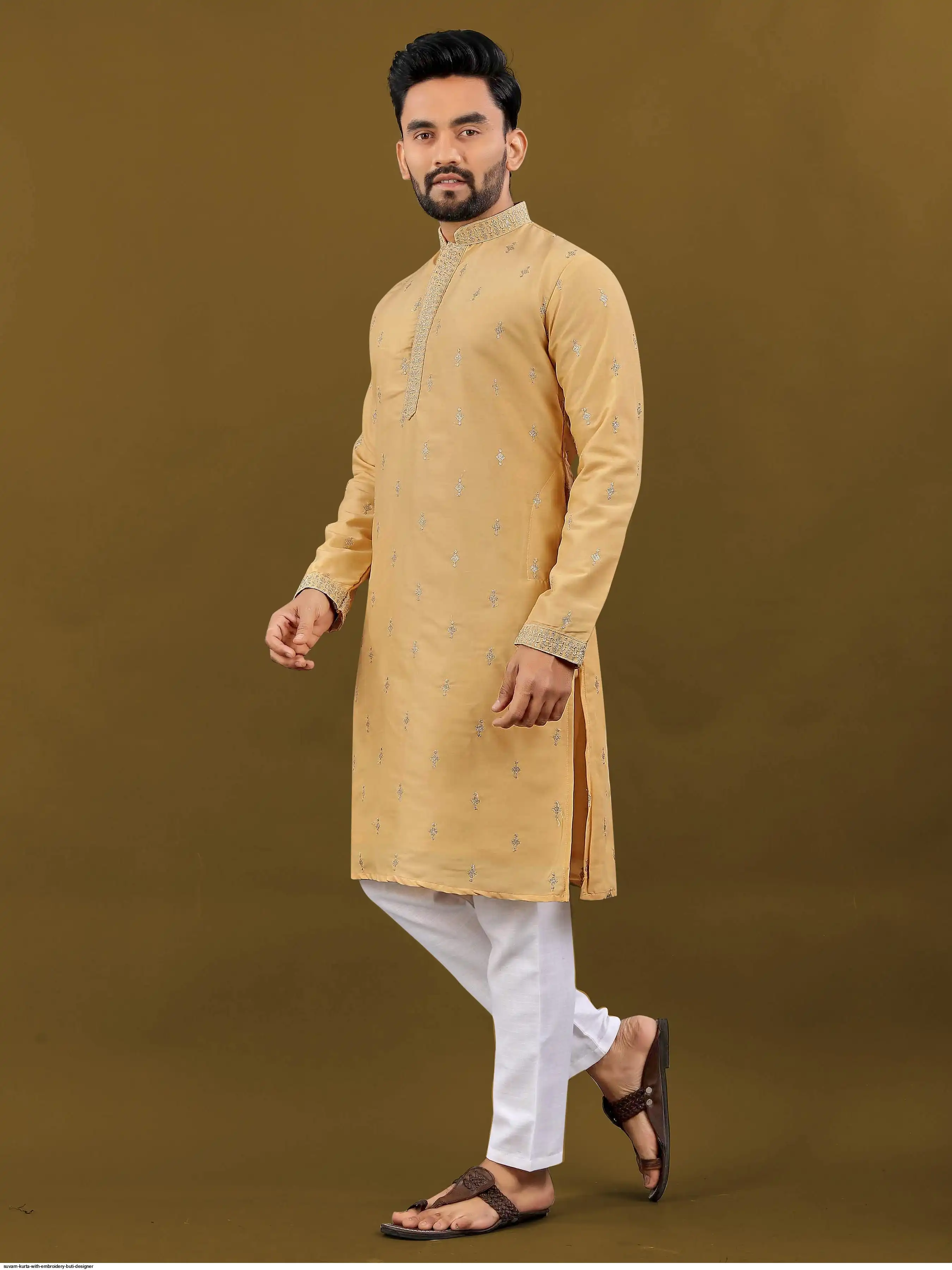 SUVARN KURTA WITH EMBROIDERY BUTI DESIGNER C