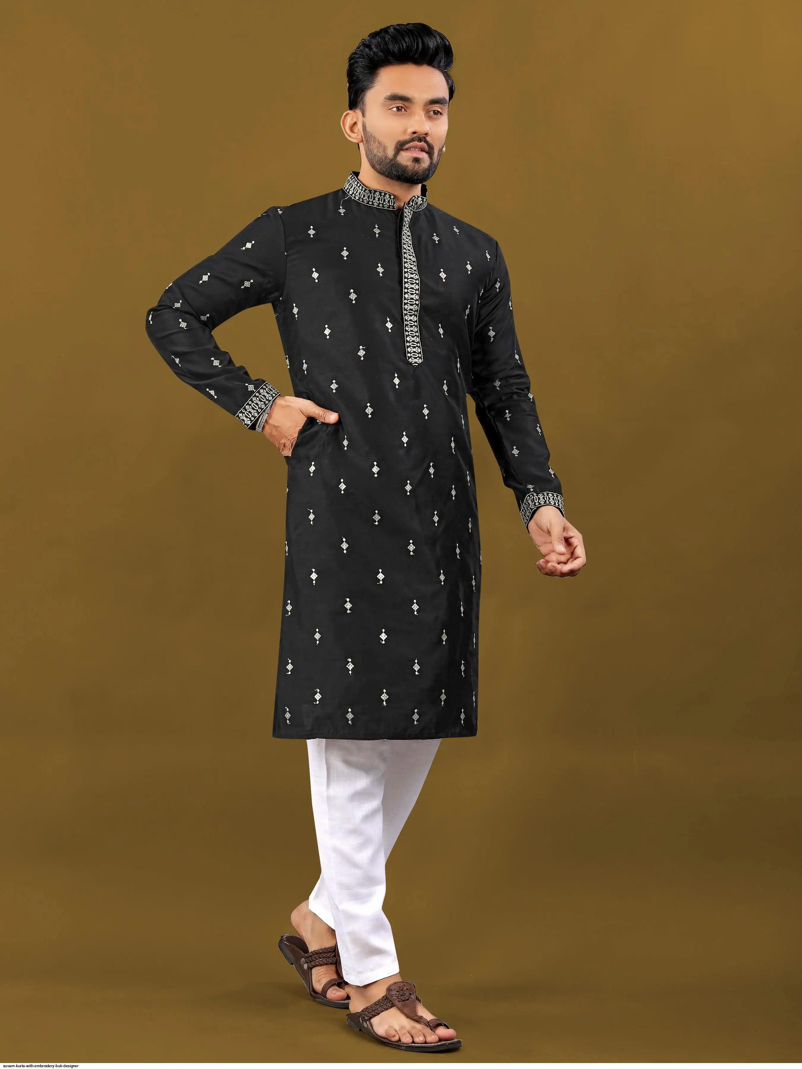 SUVARN KURTA WITH EMBROIDERY BUTI DESIGNER D