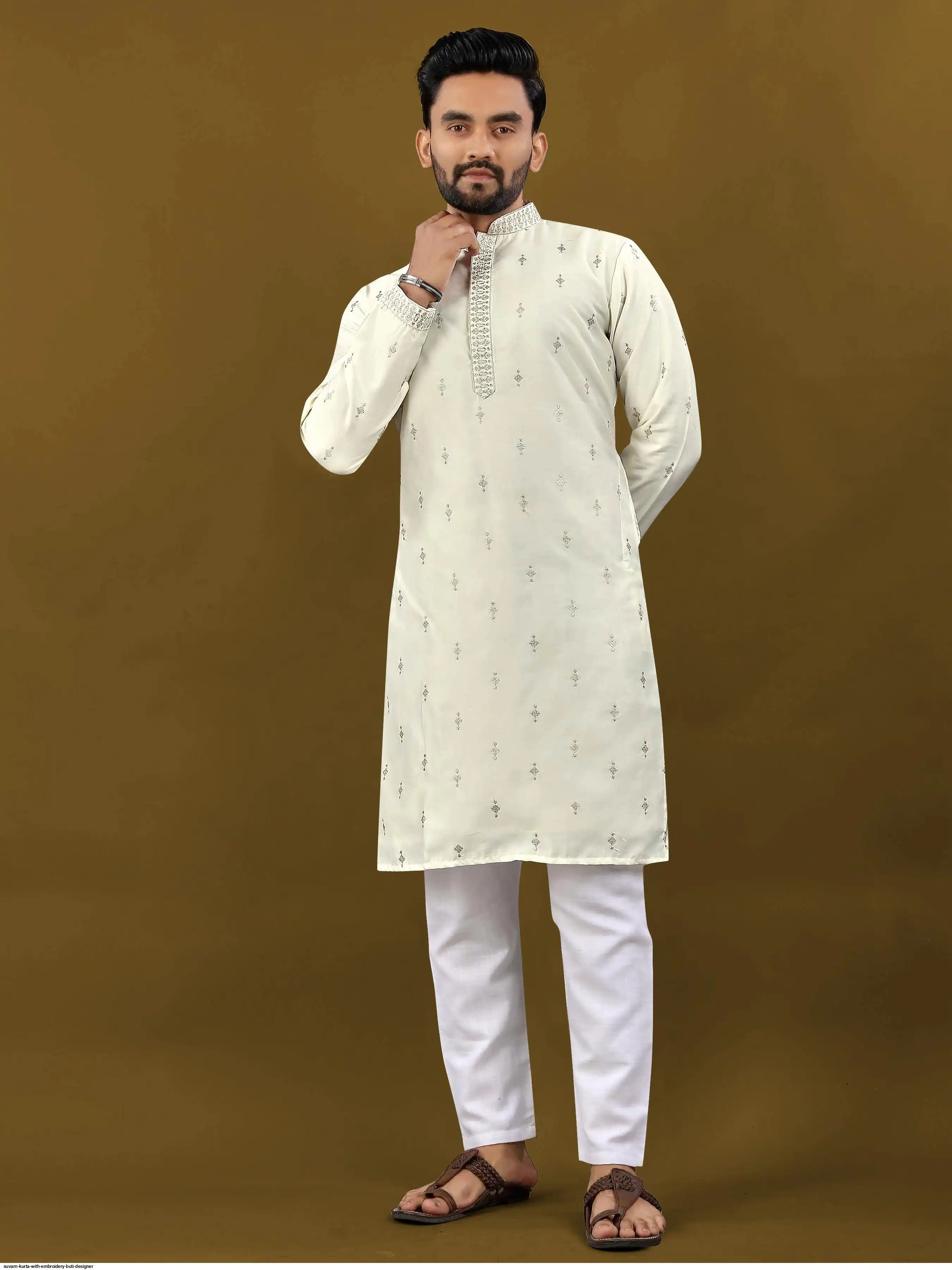 SUVARN KURTA WITH EMBROIDERY BUTI DESIGNER F