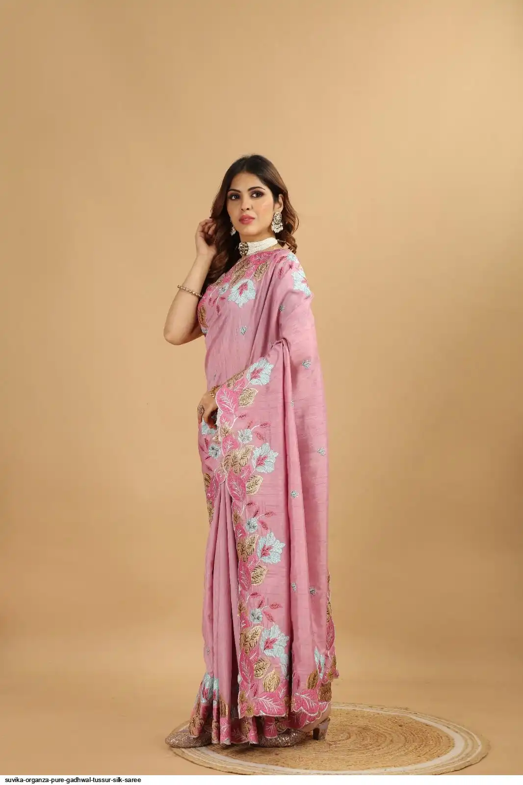 SUVIKA ORGANZA PURE GADHWAL TUSSUR SILK SAREE