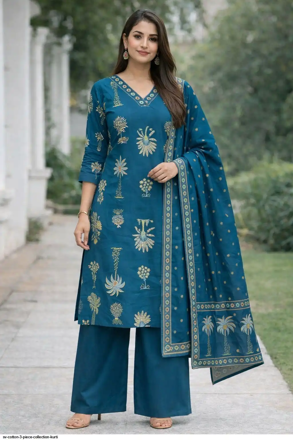 SV COTTON 3 PIECE COLLECTION KURTI 3