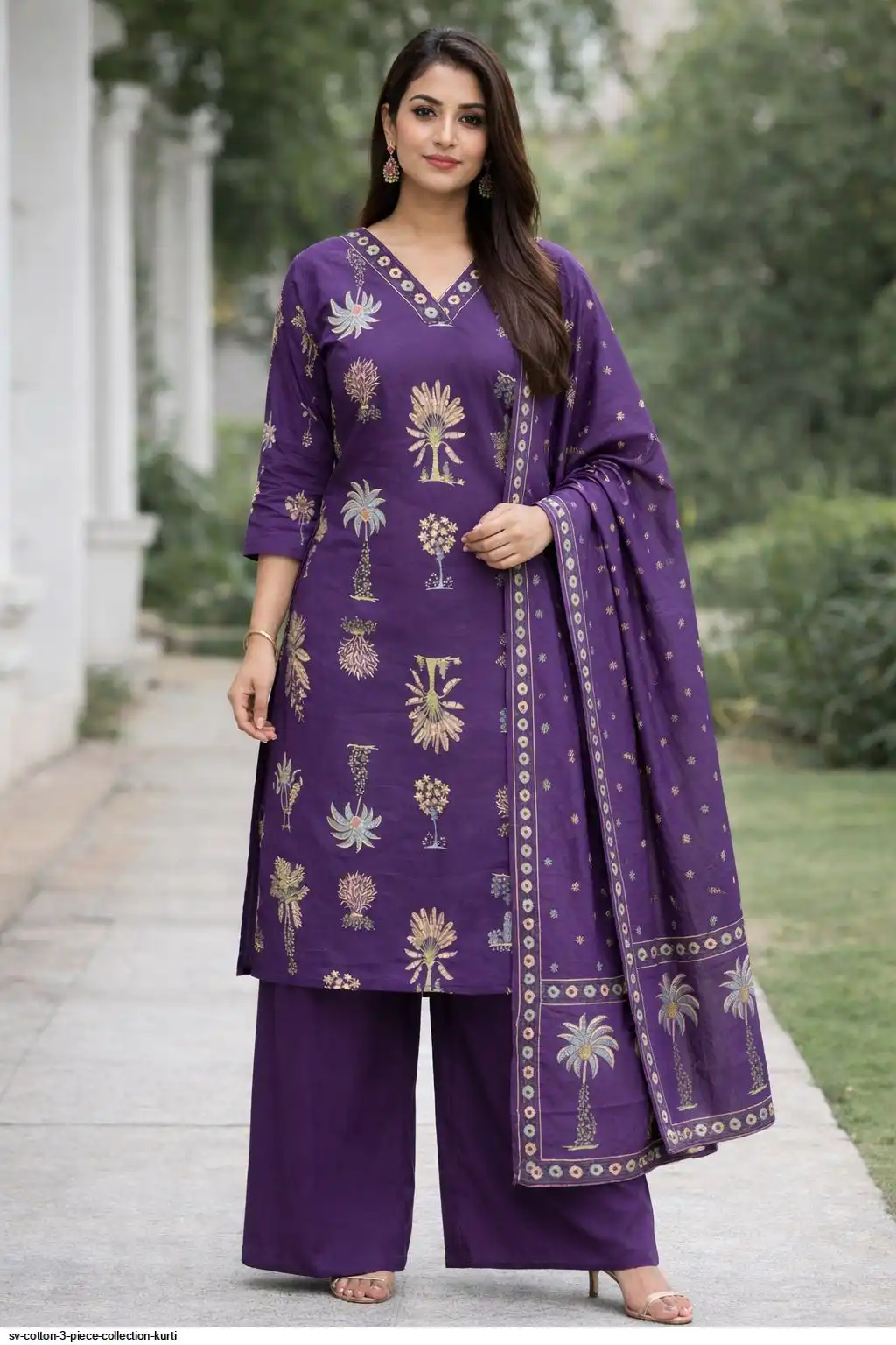 SV COTTON 3 PIECE COLLECTION KURTI 4