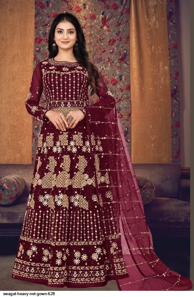 SWAGAT HEAVY NET GOWN 628