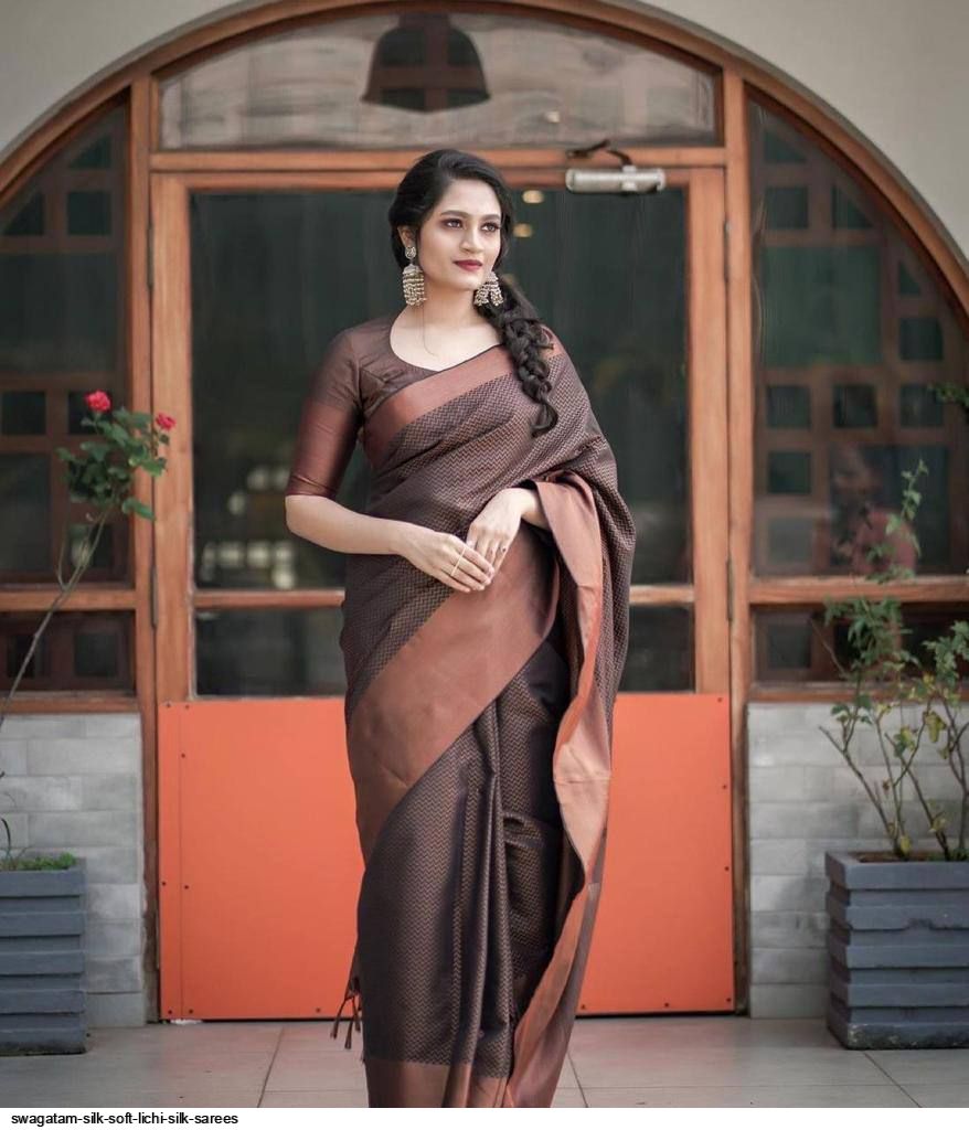 SWAGATAM SILK SOFT LICHI SILK SAREES