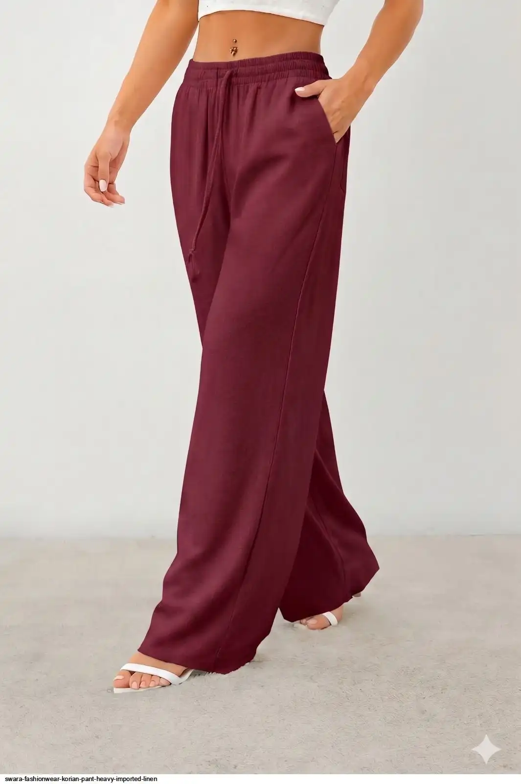 SWARA FASHIONWEAR KORIAN PANT HEAVY IMPORTED LINEN 3