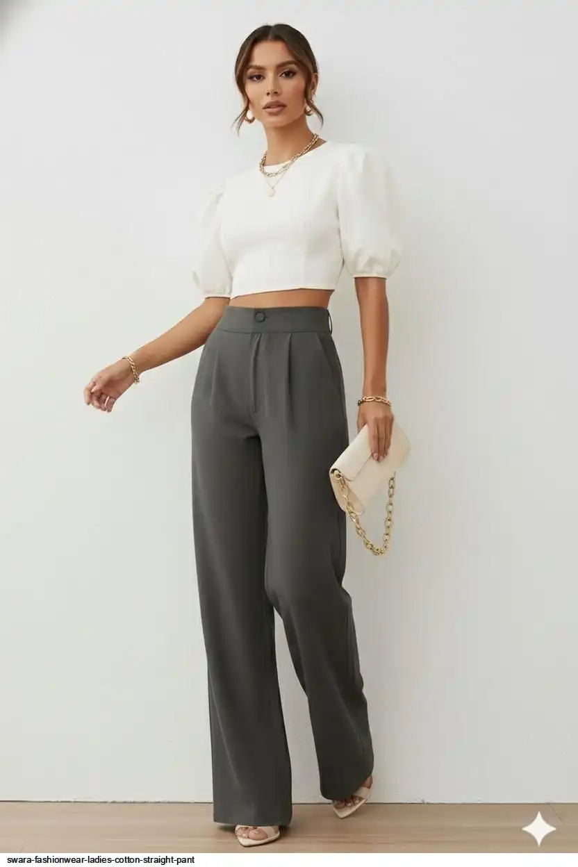 SWARA FASHIONWEAR LADIES COTTON STRAIGHT PANT 4