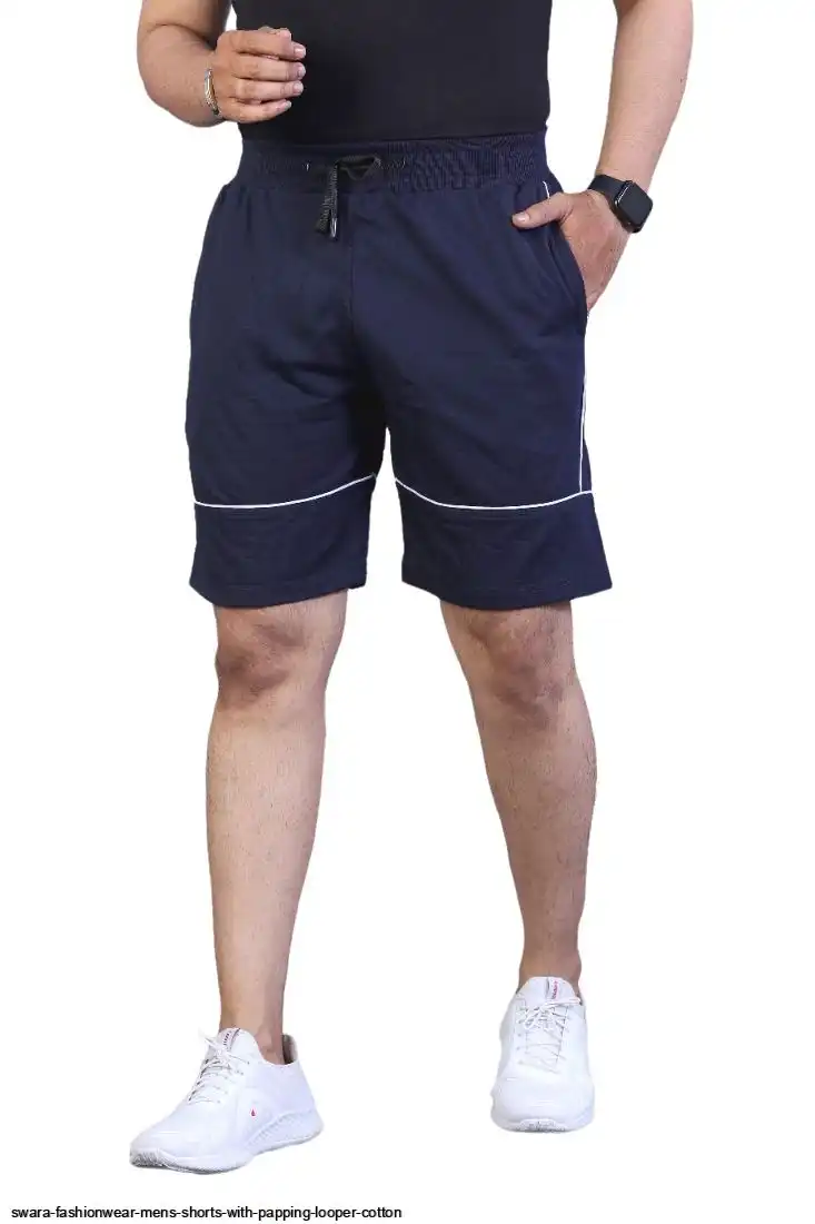 SWARA FASHIONWEAR MENS SHORTS WITH PAPPING LOOPER COTTON 1
