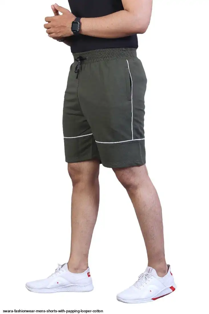 SWARA FASHIONWEAR MENS SHORTS WITH PAPPING LOOPER COTTON 3