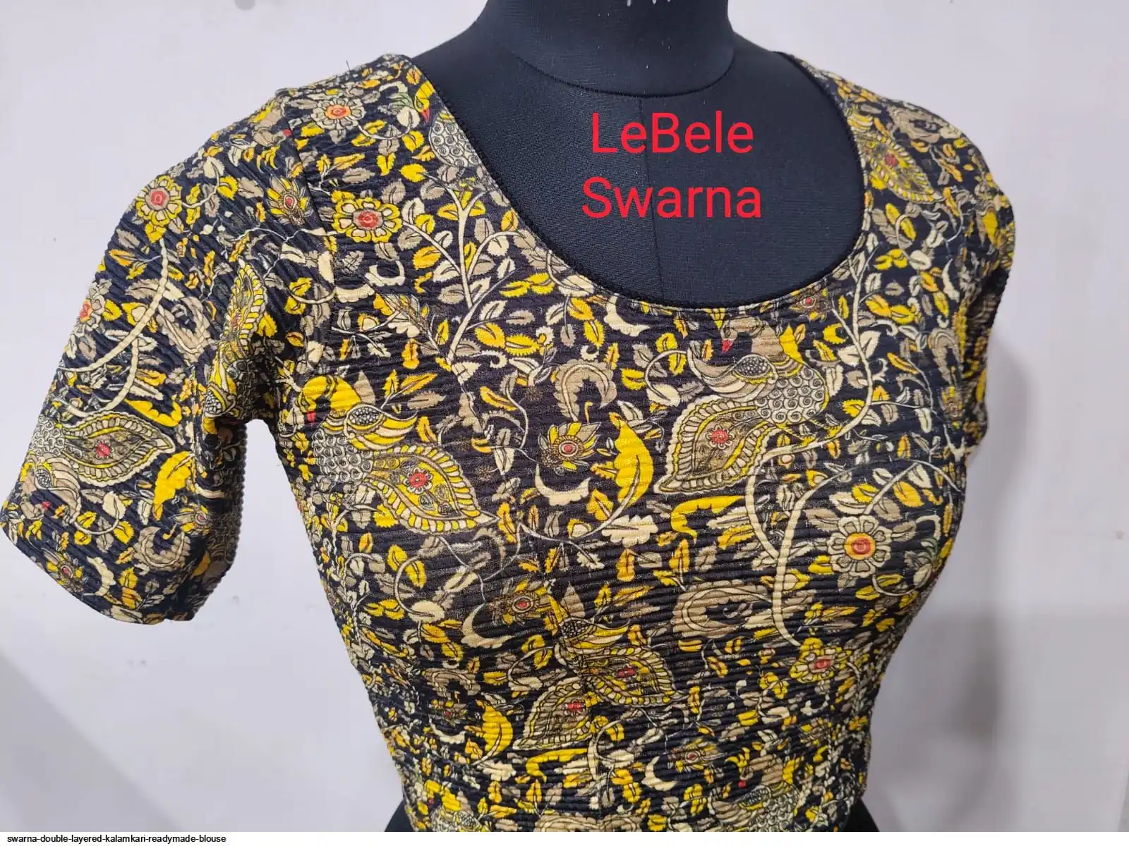 SWARNA DOUBLE LAYERED KALAMKARI READYMADE BLOUSE 5