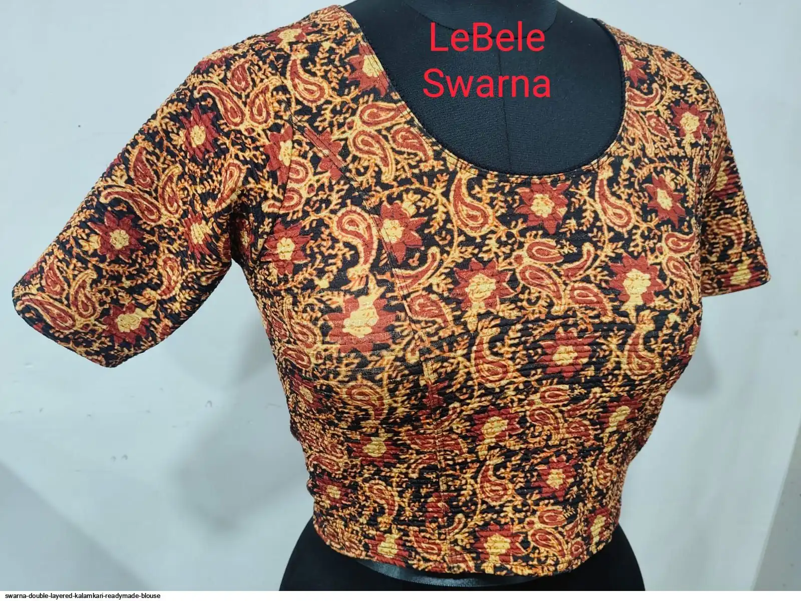 SWARNA DOUBLE LAYERED KALAMKARI READYMADE BLOUSE 14