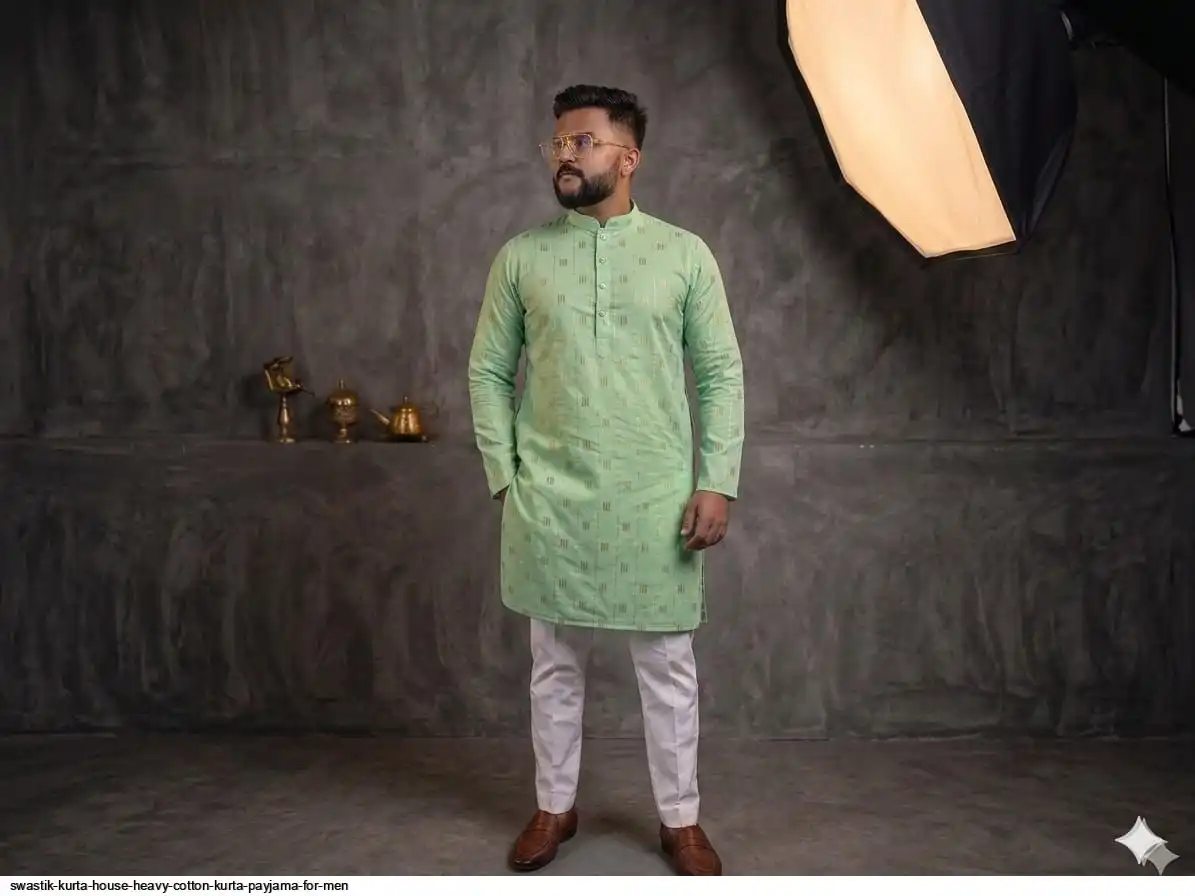 SWASTIK KURTA HOUSE HEAVY COTTON KURTA PAYJAMA FOR MEN 2