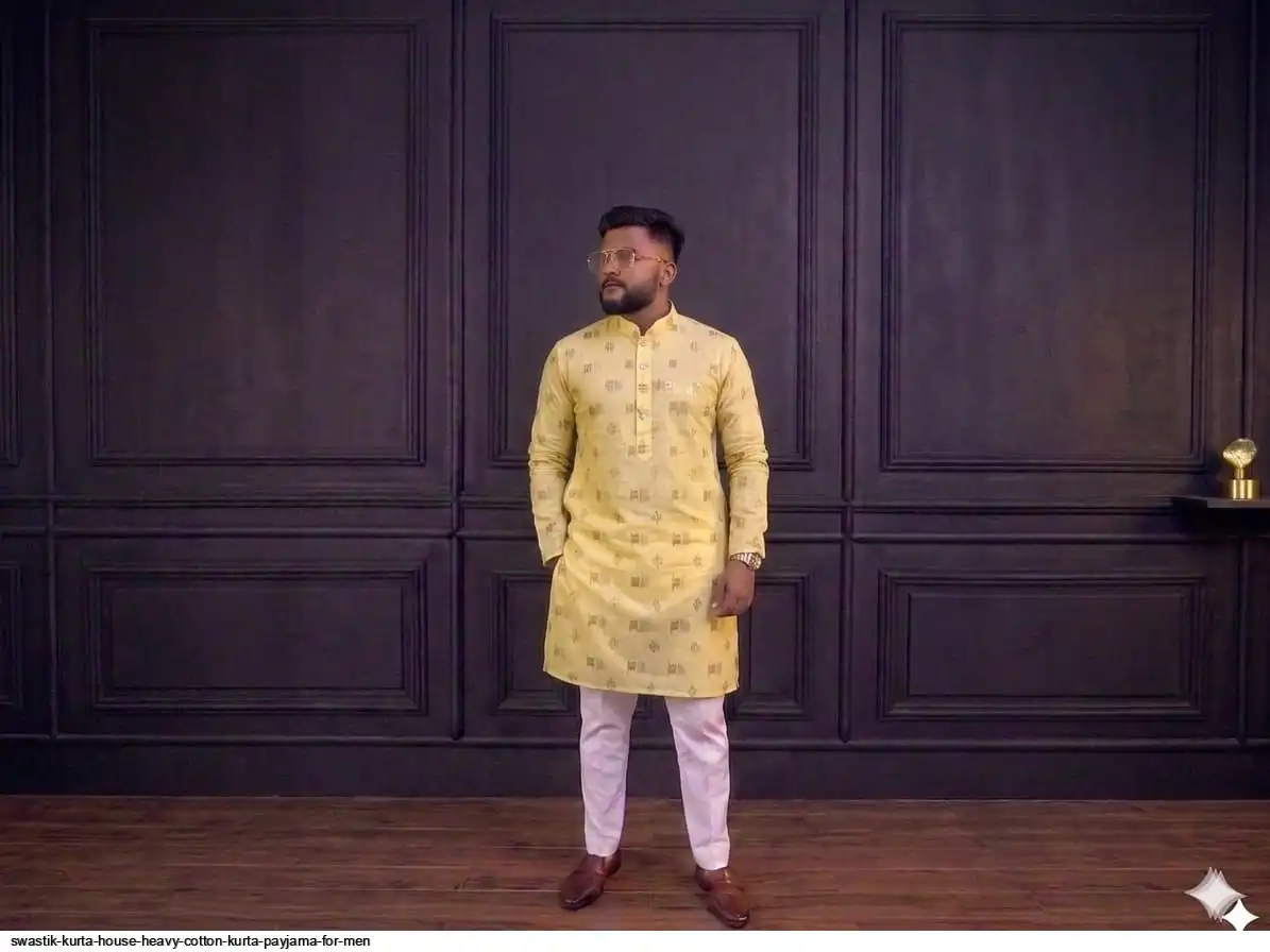SWASTIK KURTA HOUSE HEAVY COTTON KURTA PAYJAMA FOR MEN 8