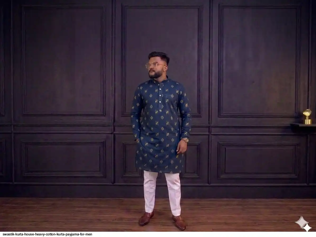 SWASTIK KURTA HOUSE HEAVY COTTON KURTA PAYJAMA FOR MEN 7