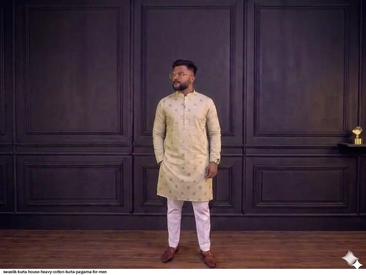 SWASTIK KURTA HOUSE HEAVY COTTON KURTA PAYJAMA FOR MEN 9