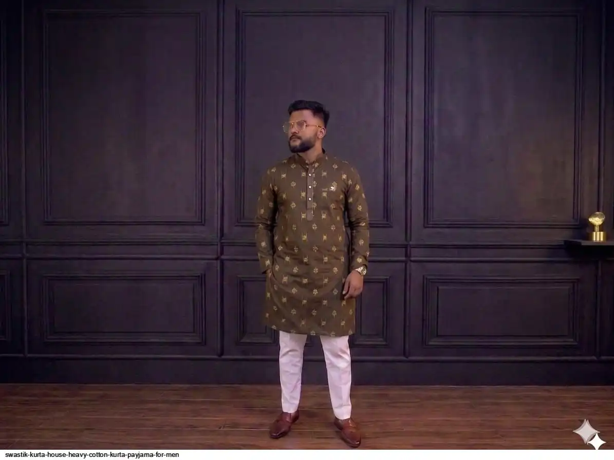 SWASTIK KURTA HOUSE HEAVY COTTON KURTA PAYJAMA FOR MEN 10