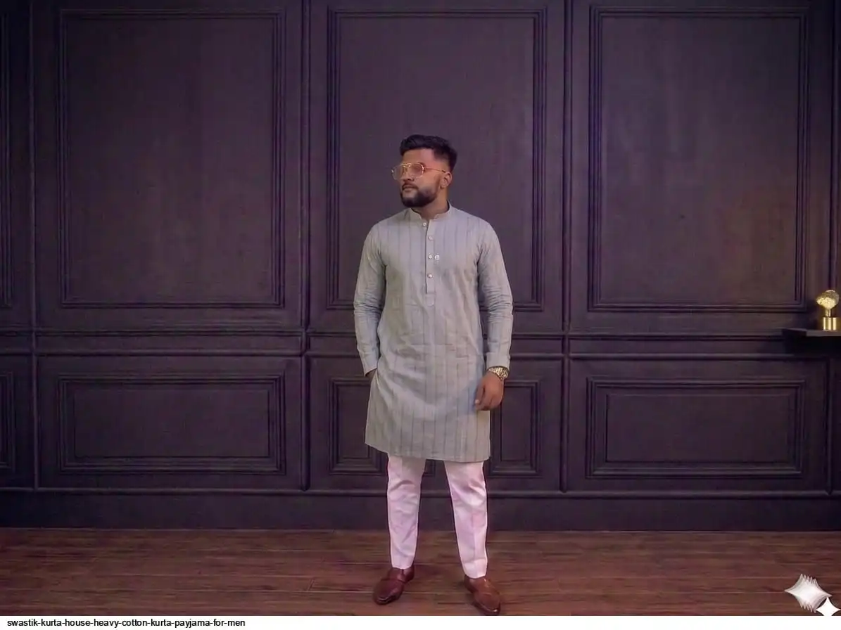 SWASTIK KURTA HOUSE HEAVY COTTON KURTA PAYJAMA FOR MEN 15