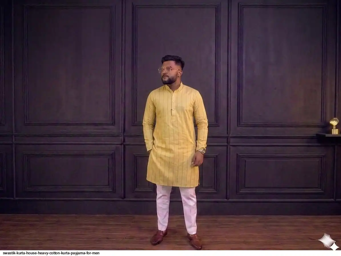 SWASTIK KURTA HOUSE HEAVY COTTON KURTA PAYJAMA FOR MEN 14
