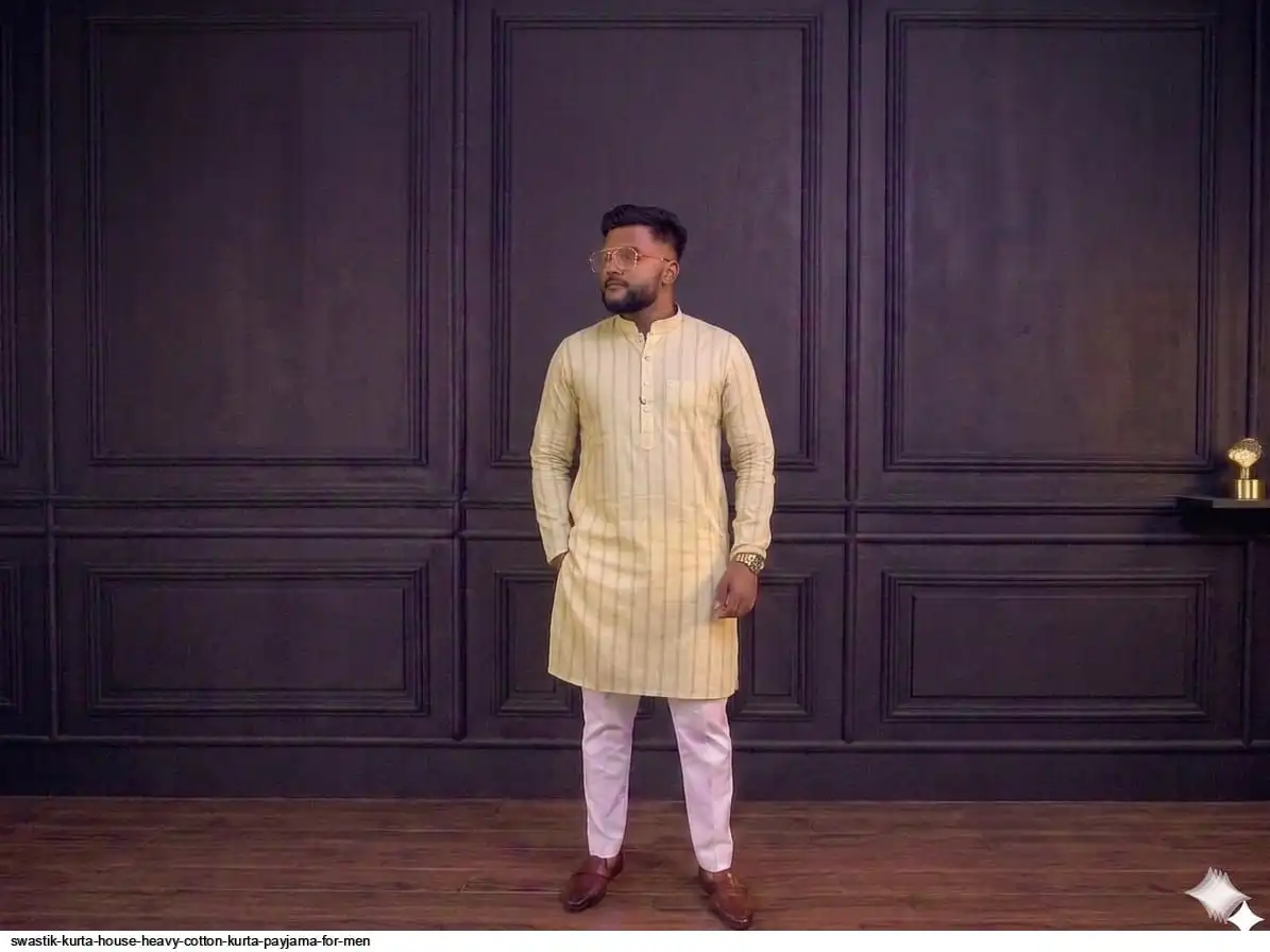 SWASTIK KURTA HOUSE HEAVY COTTON KURTA PAYJAMA FOR MEN 16