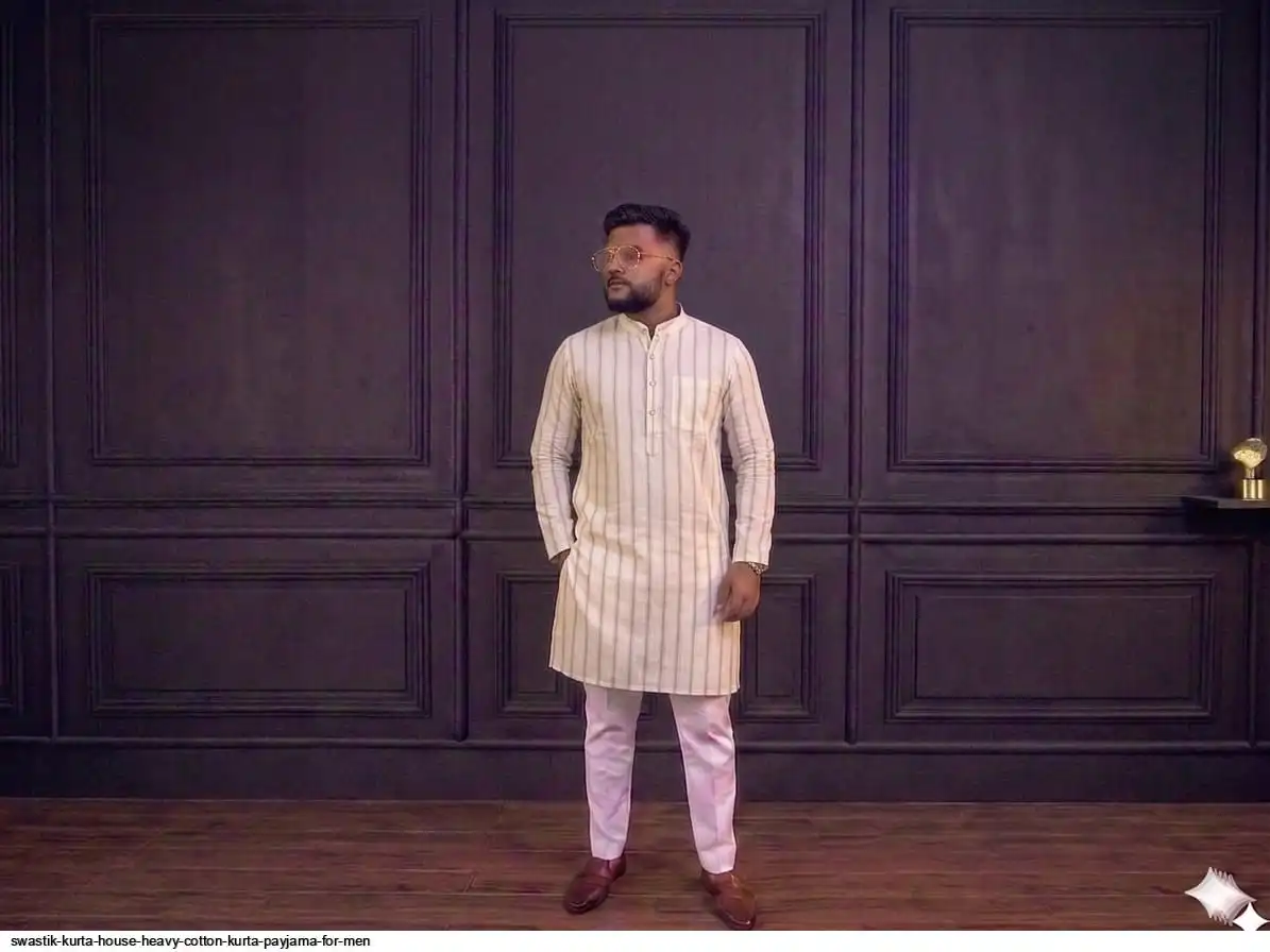 SWASTIK KURTA HOUSE HEAVY COTTON KURTA PAYJAMA FOR MEN 20