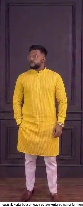 SWASTIK KURTA HOUSE HEAVY COTTON KURTA PAYJAMA FOR MEN 32