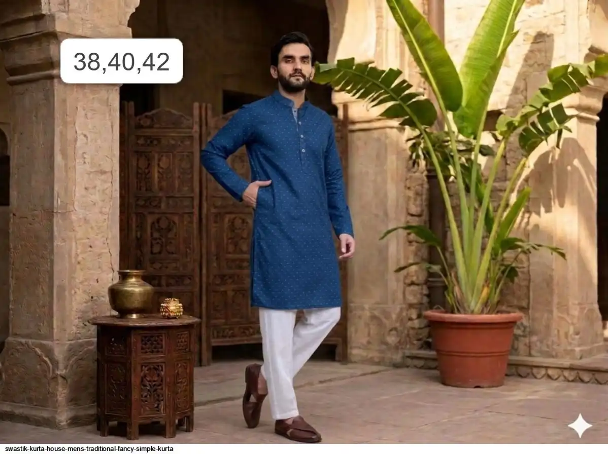 SWASTIK KURTA HOUSE MENS TRADITIONAL FANCY SIMPLE KURTA 2