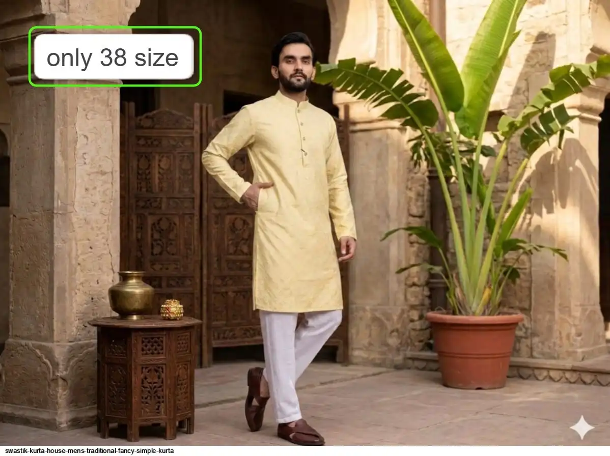 SWASTIK KURTA HOUSE MENS TRADITIONAL FANCY SIMPLE KURTA 4
