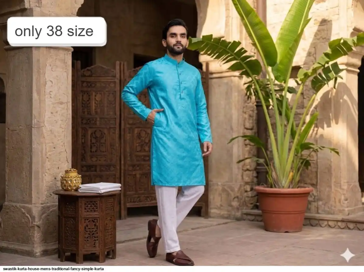 SWASTIK KURTA HOUSE MENS TRADITIONAL FANCY SIMPLE KURTA 3