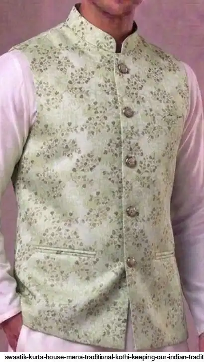 SWASTIK KURTA HOUSE MENS TRADITIONAL KOTHI KEEPING OUR INDIAN TRADITIONS ALIVE MODI JACKET JACQUARD 2