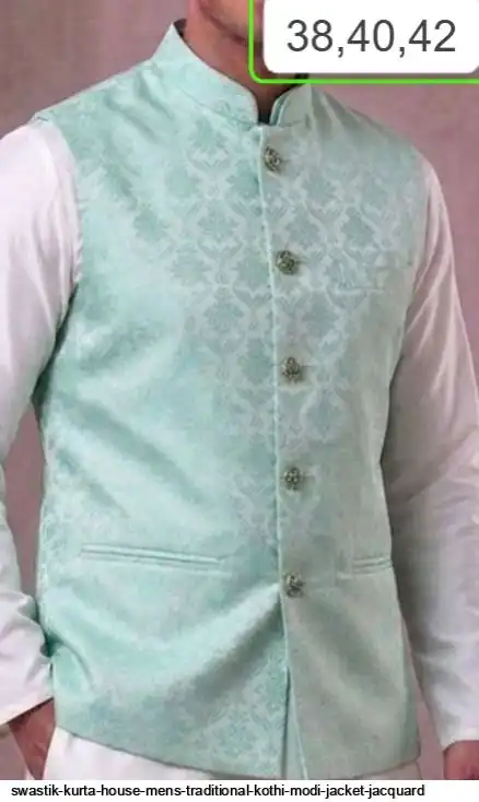 SWASTIK KURTA HOUSE MENS TRADITIONAL KOTHI MODI JACKET JACQUARD 2