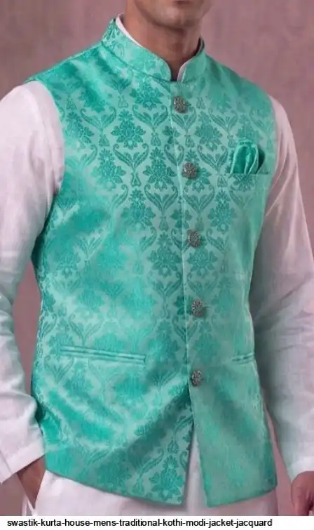 SWASTIK KURTA HOUSE MENS TRADITIONAL KOTHI MODI JACKET JACQUARD 5