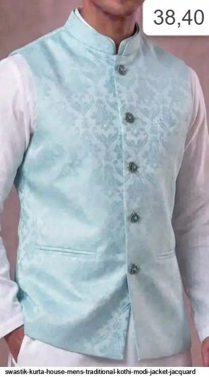 SWASTIK KURTA HOUSE MENS TRADITIONAL KOTHI MODI JACKET JACQUARD 6