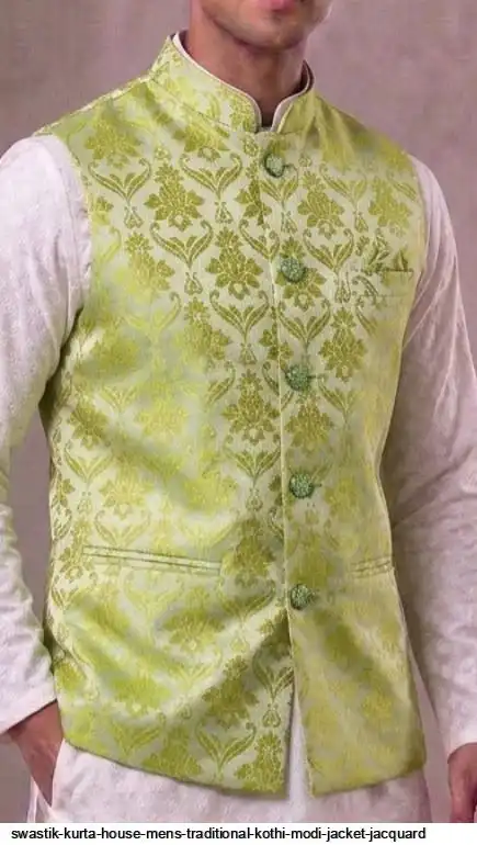 SWASTIK KURTA HOUSE MENS TRADITIONAL KOTHI MODI JACKET JACQUARD 7