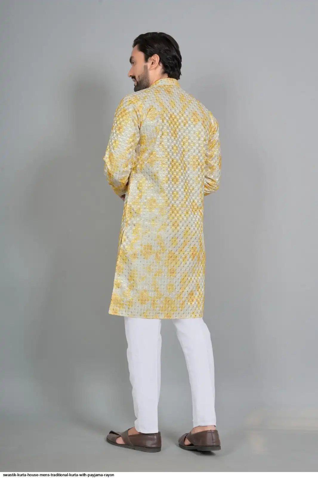 SWASTIK KURTA HOUSE MENS TRADITIONAL KURTA WITH PAYJAMA RAYON B
