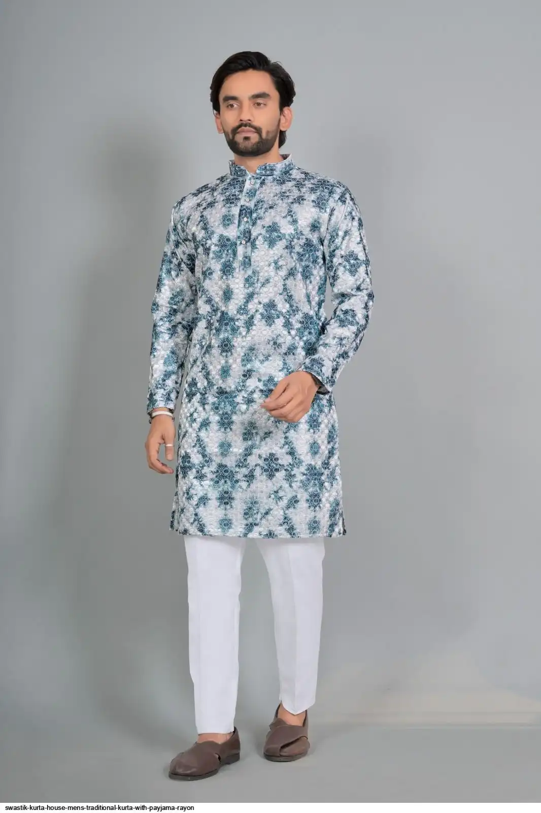 SWASTIK KURTA HOUSE MENS TRADITIONAL KURTA WITH PAYJAMA RAYON D