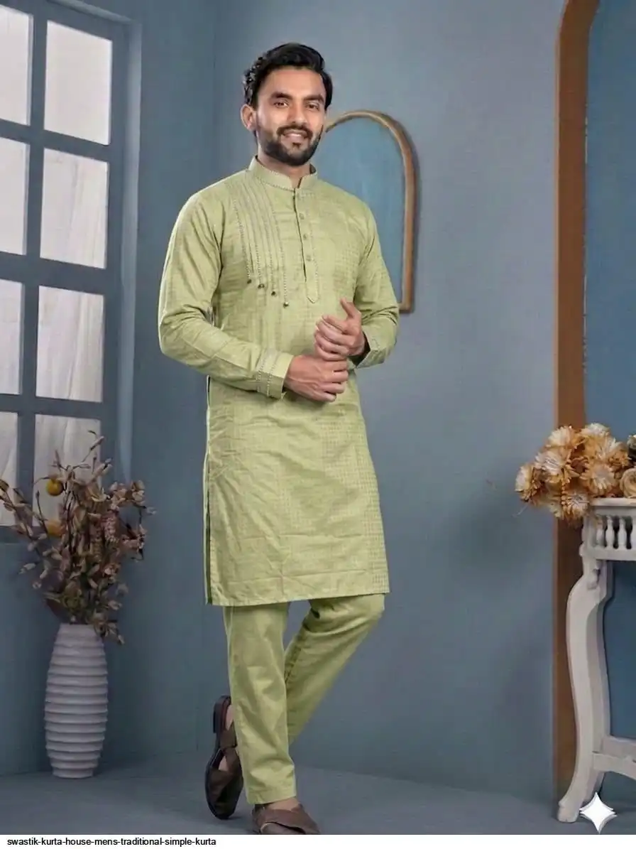 SWASTIK KURTA HOUSE MENS TRADITIONAL SIMPLE KURTA 2